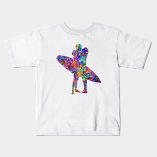 Surfer couple Kids T-Shirt